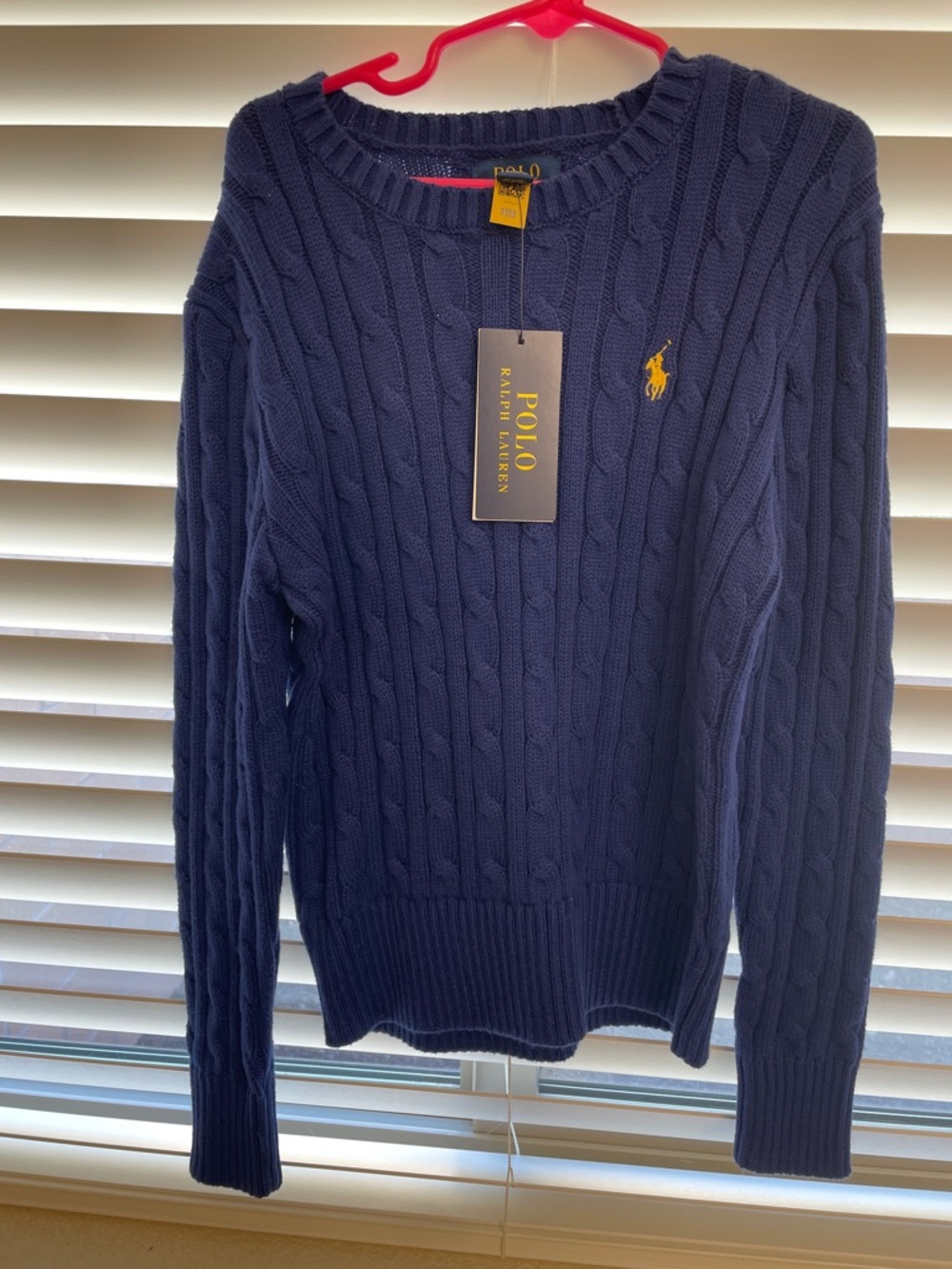 NWT Polo by Ralph Lauren Men's Navy Cable-Knit Cotton Sweater little girl 8-10